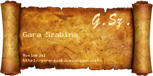 Gara Szabina névjegykártya